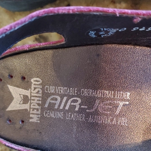 Mephisto FILONA AIR jet Red and Black Leather Sling Back Flats - Picture 2 of 10